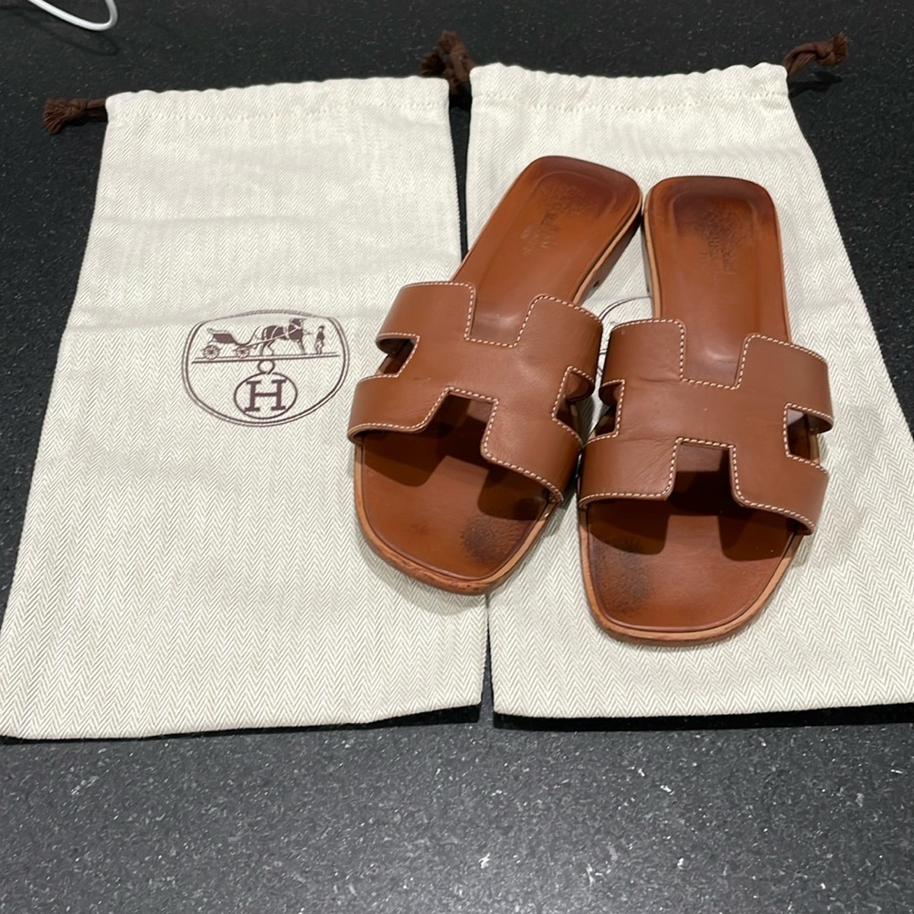 Hermes Oran Sandal Brown size 38